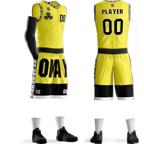 Wholesale Basketball Set Uniforms kits Sports clothes adult Kids basketball jerseys college tracksuits DIY Customized