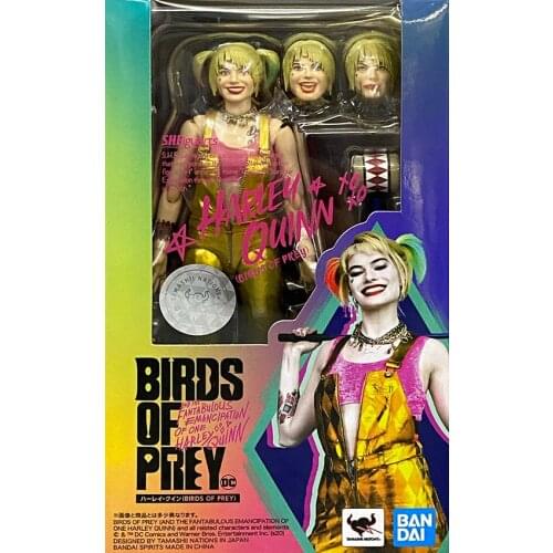Bandai Genuine SHF Birds of Prey Harleyuinn Joints Movable Action Figure Model Toys