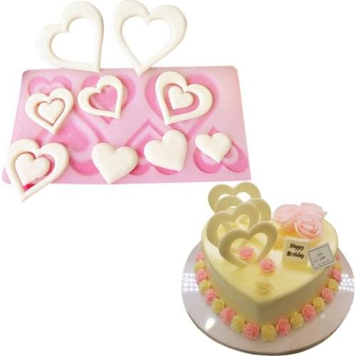 Heart Love Shape Silicone Mold Cake Cupcake Silicone Mold Chocolate Mould Decor Muffin Pan Baking Stencil Decorating Tools