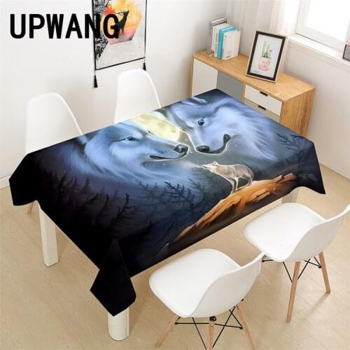 Wolf Animal Tablecloth 3D Printed Table Cover Rectangular Tablecloth Wedding Birthday Party Kitchen Home Decor #L16