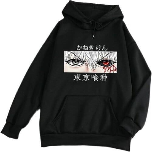 Tokyo Ghoul Kaneki Ken Eyes Japan Anime Cosplay Pullovers Hoodie Loose Hip Hop Sweatshirt Punk Streetwear Harajuku Women Hoodie