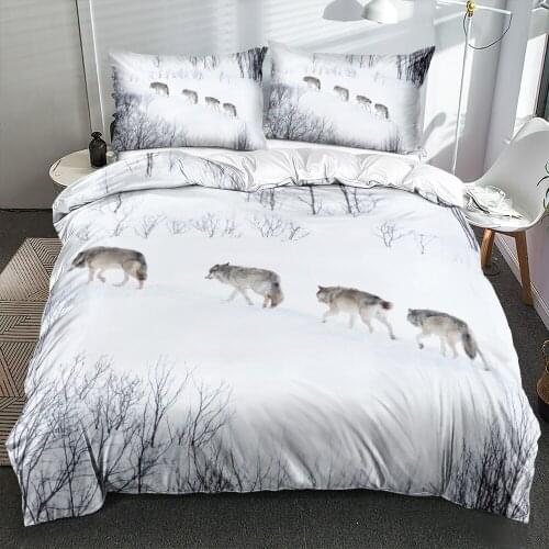 3D Bedding Sets Full Quilt/Comforter Covers and Pillowcases 3-Piece Animals Design Bedspreads