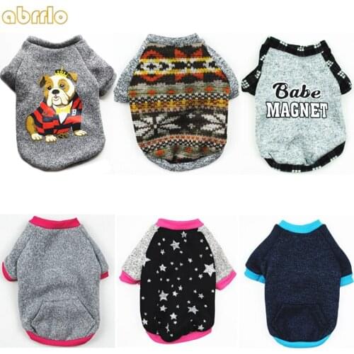 Pet Dog Sweater Cat Spring Winter Small Dogs Clothes Soft Fleece T-shirt For Puppy Dachshund Clothes Chihuahua Bulldog Pullover