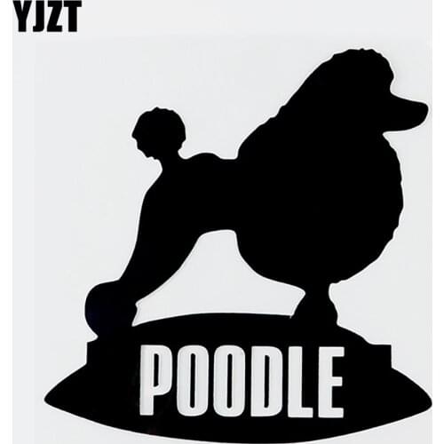 YJZT 13CMX13.2CM Cartoon Poodle Animal Vinyl Fun Car Sticker Decal Black/Silver 8C-0242