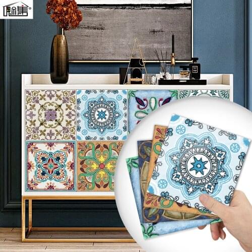10 Styles of Colorful Ethnic Style Home Landscaping Decoration Self-adhesive Wallpaper, Waterproof and Antifouling