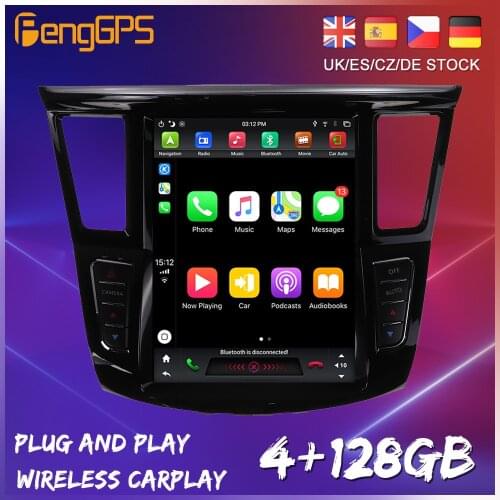128G Android 9.0 Tesla Style Screen For Infiniti Qx60 2012 - 2019 Car Radio Multimedia Video Player Navigation GPS No 2 Din Dvd