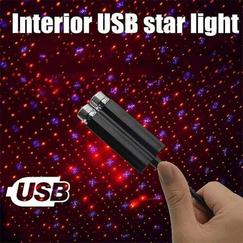 2 In 1 Car Roof Star Light Interior LED Starry Laser Atmosphere Ambient Projector USB Auto Decoration Night Home Galaxy Lights