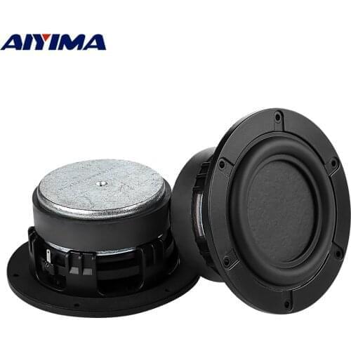 AIYIMA 2Pcs 4 Inch Full Range Speaker 4 Ohm 30W Sound Speaker Flat Diaphragm ABS Plastic Frame Loudspeaker For Home Audio