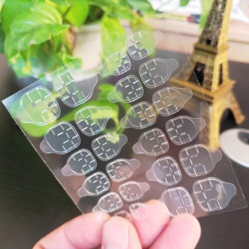 5Sheet Waterproof Nail Art False Nails Extension Glue Tools DIY False Nail Tip Transparent Double Sided Self Adhesive Sticker