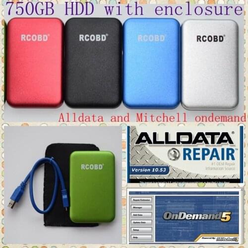 Alldata10.53 M.itchell ondemand 2015 all data with USB 3.0 inch 2.5 750GB HDD enclosure Auto repair data fit for win7 XP system