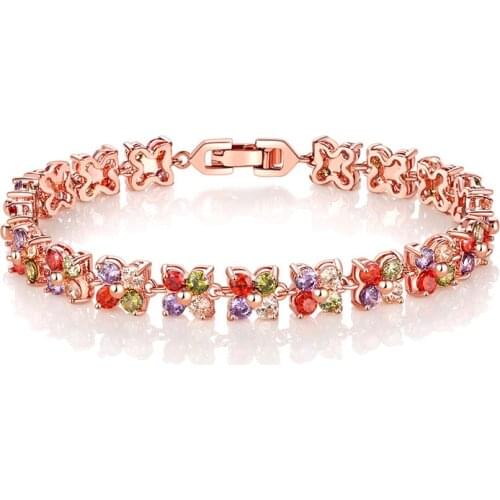 Bettyue New Fashion Statement Four Leaves Flower Bracelet Women AAA Cubic Zircon Vivid Jewelry In Party Gifts For Friends