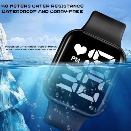 Mens Wrist Digital Watches Electronic LED Sport Water-Proof Watches Fashion Luxury Simple Silicone Lady Children Clock