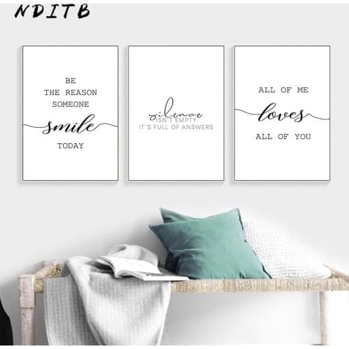 Black White Motivational Love Quote Canvas Posters Inspirational Minimalist Print Wall Art Painting Nordic Decoration Pictures