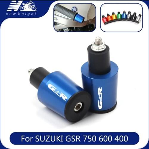 For Suzuki GSR750 600 400 7/8" 22mm With Logo(GSR) 8 Color Motorcycle Accessories CNC Handlebar Grip End Plug Handle Bar End Cap