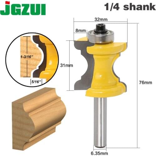New 1PC 1/4 Shank Bullnose Bead Column Face Molding Router Bit For Woodworking Tools