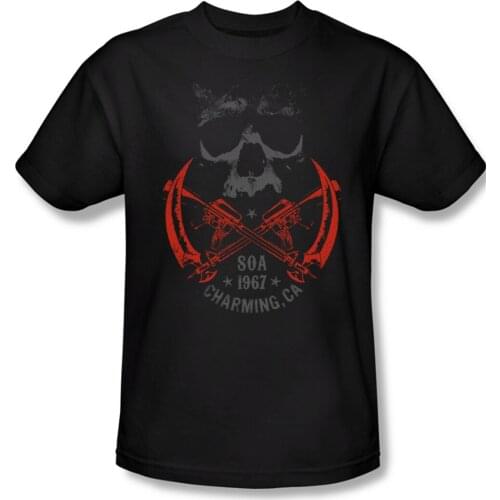 Sons Of Anarchy Shirt Cross Guns T-Shirt. Summer Cotton Short Sleeve O-Neck Mens T Shirt New S-3XL
