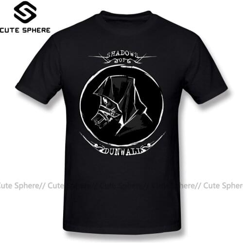 Dishonored T Shirt Black Shadows T-Shirt Short Sleeve Printed Tee Shirt XXX Mens Cute Beach 100 Percent Cotton Tshirt