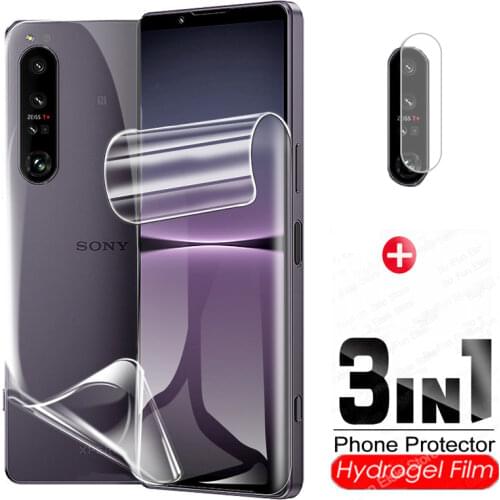 3 in 1 Hydrogel Film For Sony Xperia 1 10 5 II Soft TPU Cover For Xperia 5 10 1 II III Camera Lens Protective Film Not Glass