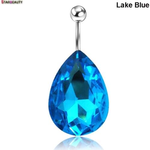Starbeauty Big Water Drop Navel Piercing Ombligo AAA Zircon Navel Ring Belly Button Rings Pircing Nombril Dance Party Jewelry