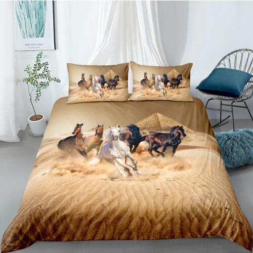 3D Duvet Cover Sets Bedding Set Quilt Comforther Covers Bed linens Full Twin Single Double Size Animal Horse Custom Home Texitle