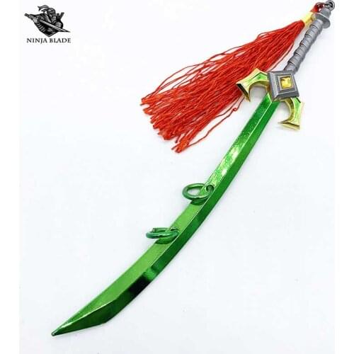 LOL Master Yi Sword The Wuju Bladesman Blade Unsharpened Mini Knife Metal Replica Game Collection Small Weapon