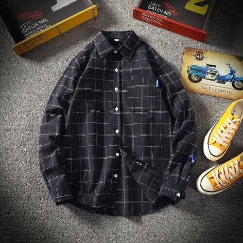 Large size mens clothes spring new mans shirt Korean Slim plaid printed long-sleeved shirts fashion big yards male top