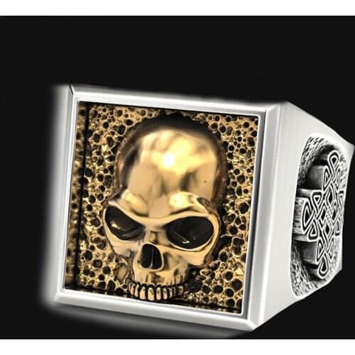 Hip Hop Punk Skull Ring for Men Male Finger Rings Gothic Jewelry 6-13 Big Size Gift Wholesale
