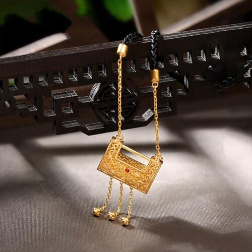 Original designer craftsmanship dragon and phoenix play bead tassel pendant necklace Chinese retro luxury charm womens jewelry