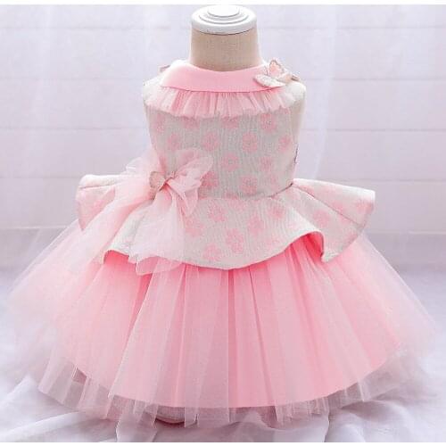 First Communion Dresses For Girls Scoop Backless Appliques Flower Girls Dress Bows Tulle Ball Gown Pageant Dresses For Girls