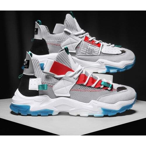 Four seasons sports new daddy shoes 2021 thick bottom breathable mesh casual color matching trend personality mens shoes