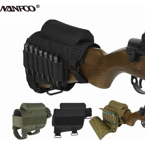 Outdoor Hunting shot gun Bullets Holder Tactical Shooting Rifle Gun Ammo Pouches Bag Tactical Cheek Rest Bullets Buttstock Pack
