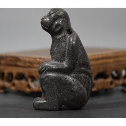 Tibet Hongshan Culture Natural Meteorite Antique Monkey Statue Collection Decoration Ornament Pendant Statues Et Sculptures Gift