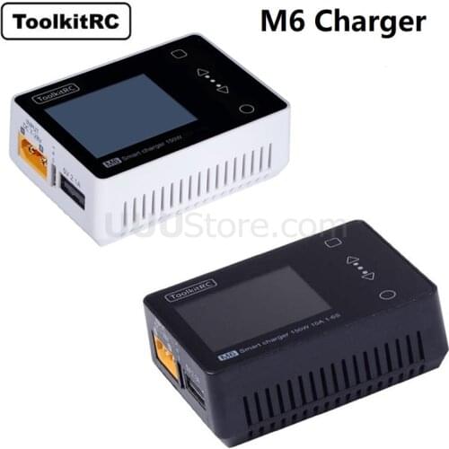 ToolkitRC M6 150W 10A 2-6S Mini Pocket Model Charger Servo Balance Charger Lipo LiHV Life Lion NiMh Pb Cell Checker