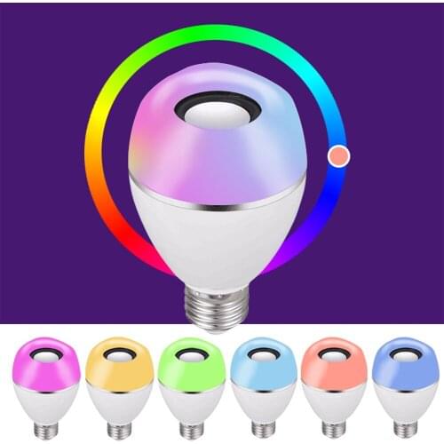 AC100-240V 6W Intelligent BT4.2 Connected 2 in 1 Music Speaker Bulb E27 Base with Remote Control Supported Brightness Adjustable