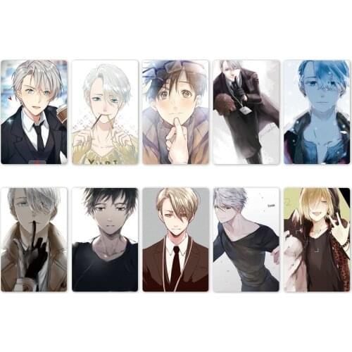 YURI!!! on ICE Card Stickers DIY Bus ID Waterproof Scrub Anime Sticker Kids Sticker Toys for Kids Collection Gift
