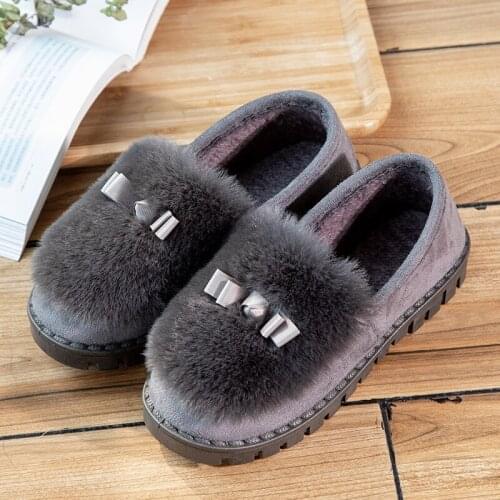 2019 Fashion Winter Women Slippers with Fur Home Outdoor Casual Warm Slippers Female Ladies Cotton Women Winter Shoes X11-01