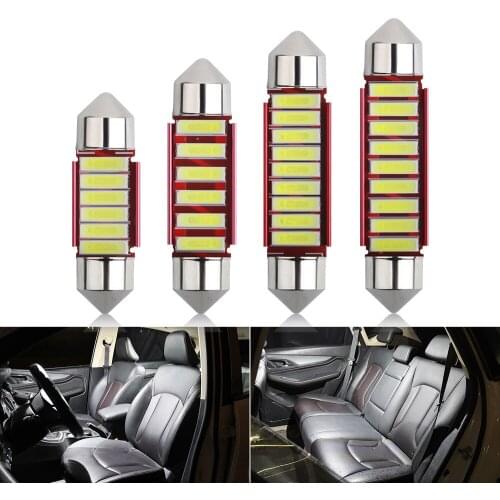 1 pcs 12V 7020 6smd LED High Bright 31 36 39 41MM Aluminous Car Festoon Led Bulb 6000K White Dome Lights For Auto License Plate