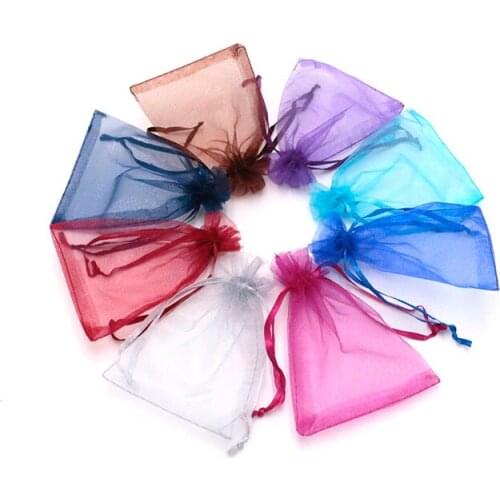 100pcs/lot Hot Sales 7*9cm Organza Jewelry Gift Pouch Bags For Wedding favors,beads,jewelry Packaging & Display can Customized