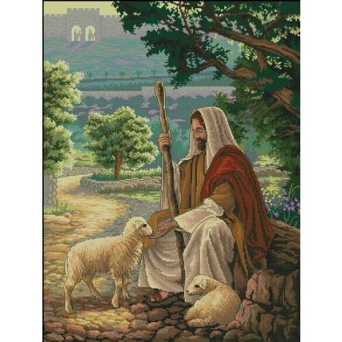 14/22/25ct lovely counted cross stitch kit Lost No More Jesus Christ Shepherd Religions Cross Stitch dim 3867