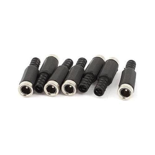 20 Pcs 5.5mm x 2.1mm Solder Type DC Power Inline Male Plug Black