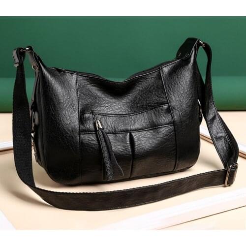 2021 Vintage New Fashion Tassel Crossbody Handbags For Women PU Leather Casual Solid Color Ladies Simple Shoulder Messenger Bags