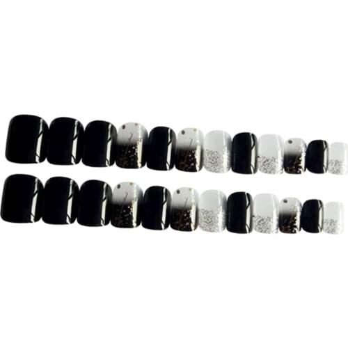 24pcs Simple Style Short False Nails Full Cover Artificial Nail Art Tips