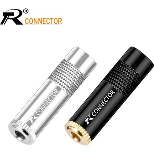 5pcs Smooth Black Jack 3.5mm Audio female jack 3 pole Stereo socket Gold Plated Wire Connector Earphone DIY