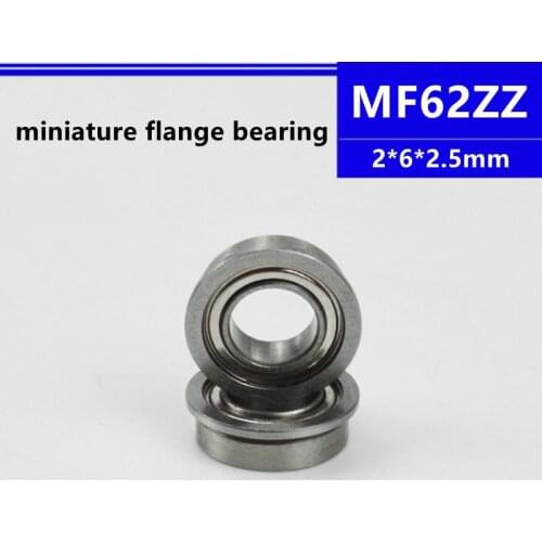 50pcs/100pcs/500pcs MF62ZZ 2*6*2.5mm miniature flange deep groove ball bearing 2x6x2.5 mm MF62 MF62-2Z MF62Z
