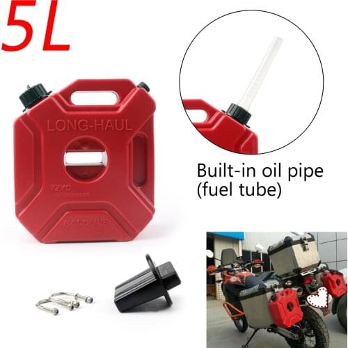5L Plastic Jerry Cans Gas Diesel Fuel Tank w/ Lock SUV ATV Motorcycle Scooter