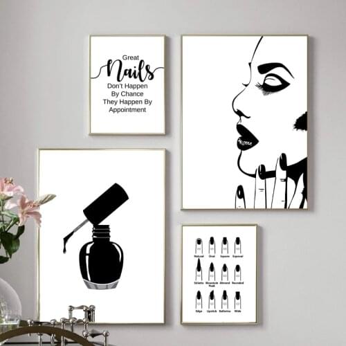Abstract Nail Salon Quotes Makeup Canvas Painting Nail Tech Gift Poster and Print Fashion Wall Art Picture for Living Room Decor
