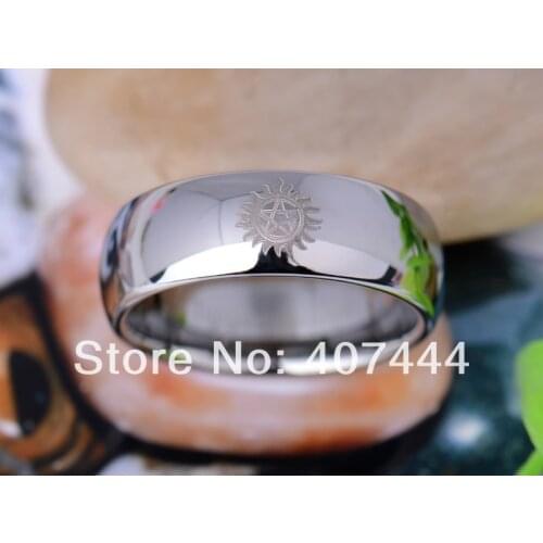 Free Shipping YGK JEWELRY Hot Sales 8MM Silver Dome Supernature The one New Mens Tungsten Carbide Wedding Ring