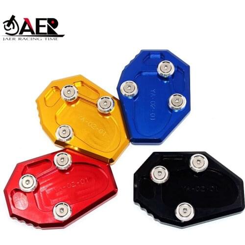 JAER Motorcycle CNC Side Stick Stand Plate Enlarge Extension for Yamaha MT07 FZ07 XSR700 XJ6 FZ6 FZ6R