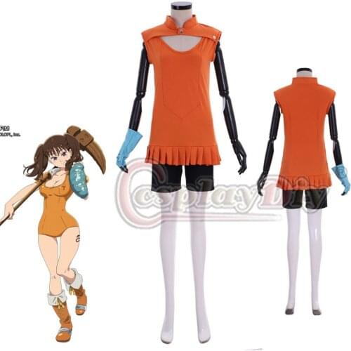 Cosplaydiy Custom Made The Seven Deadly Sins Cosplay Costumes Diane Top Pants Glove Suit Halloween Costume L320