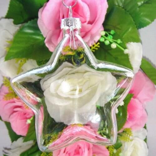 Star Shape Decor, Clear Glass Ornament W90xH90mm Silver Tops, for Celebrations/ Graduations, free shipping 6pcs/lot